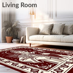 Crimson Saint Nicholas Botanical Snowflakes Rug