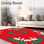 Crimson Leafy Wreath Bone Accents Rug