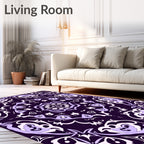 Amethyst Violet Orchid Mandala Rug