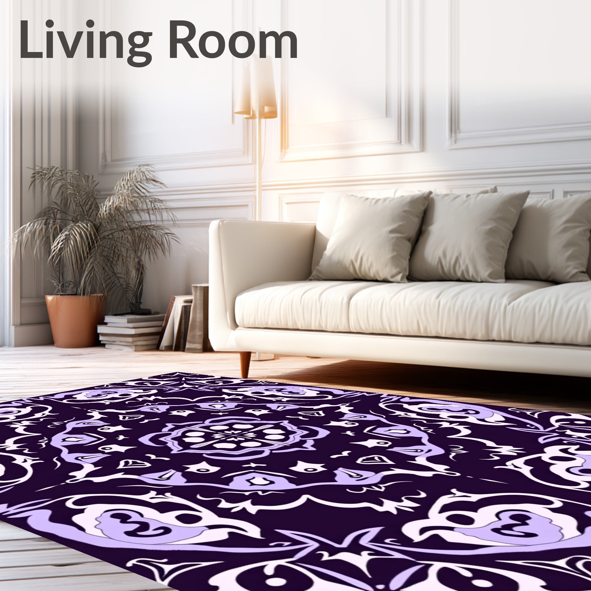 Amethyst Violet Orchid Mandala Rug