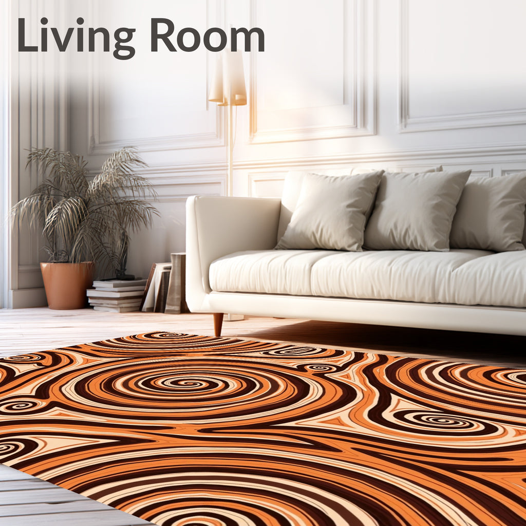 Warm Earth Tones Swirl Rug