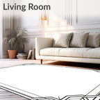 Art Deco Geometric Black White Frame Rug