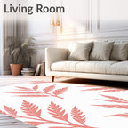 Coral Fern Frond Repeating Pattern Rug
