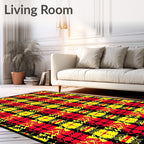 Red Yellow Black Plaid Lines Rug