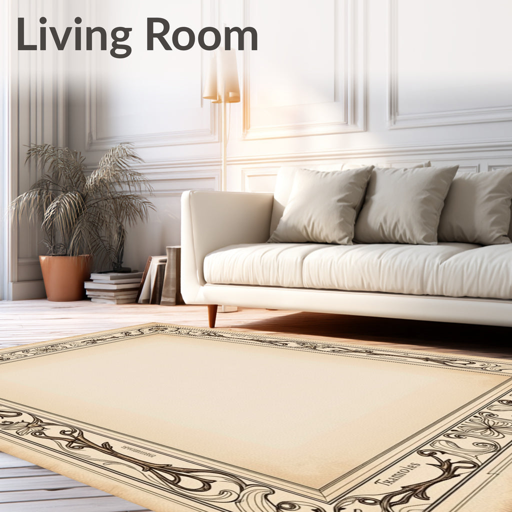 Art Nouveau Floral Vine Border Rug