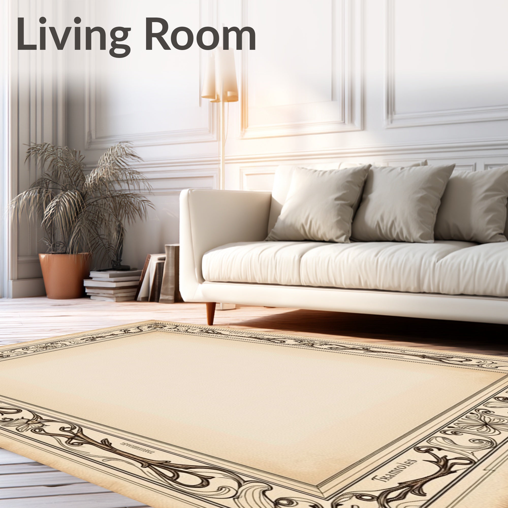 Art Nouveau Floral Vine Border Rug