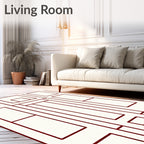 Crimson geometric abstract layout Rug