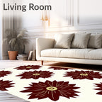 Deep Red Floral Blossom Radiance Rug