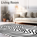 Bold Black And White Organic Stripes Rug