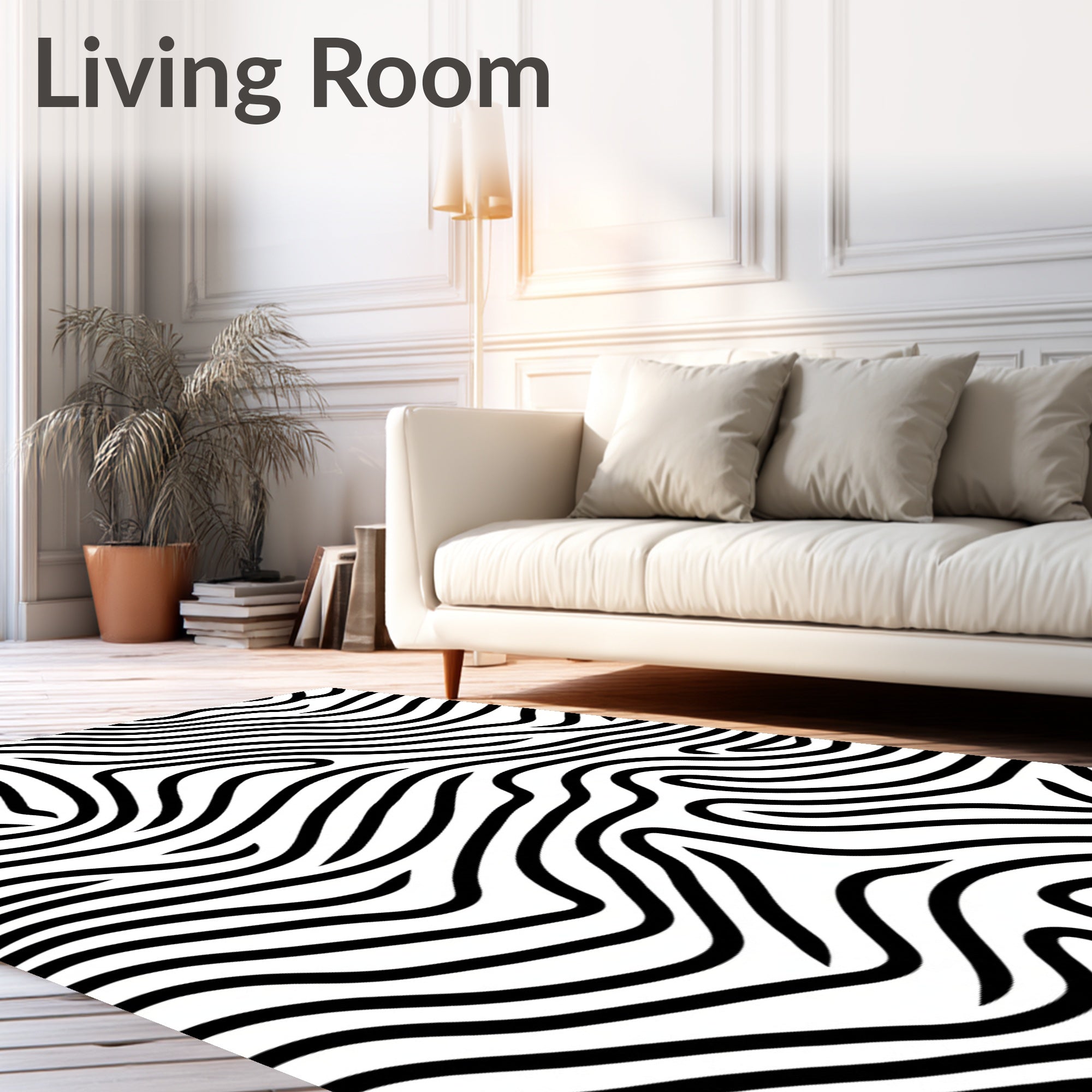 Bold Black And White Organic Stripes Rug