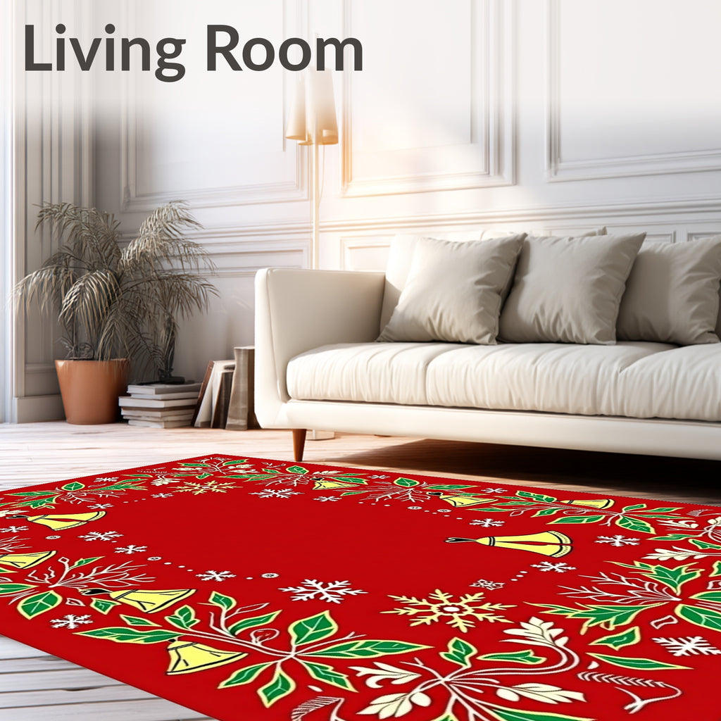 Red Festive Jingle Bell Garland Rug