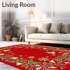 Red Festive Jingle Bell Garland Rug
