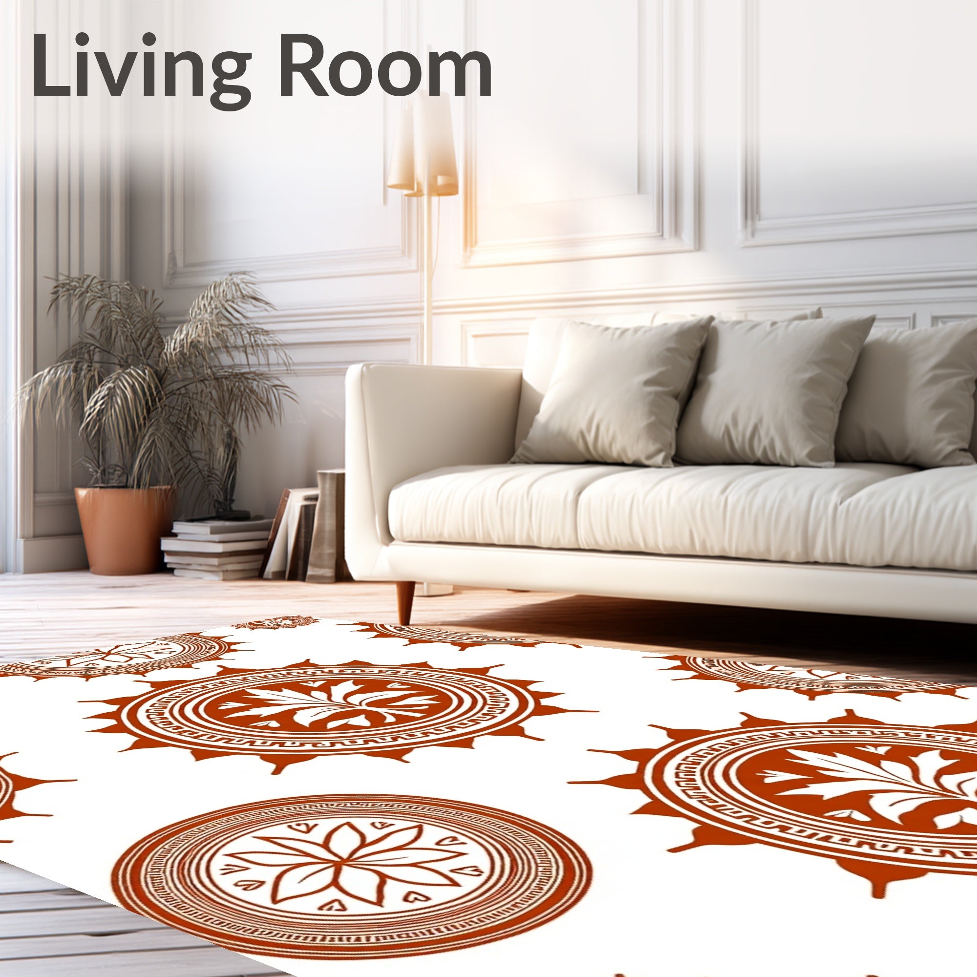 Terra Cotta Mandala Sunburst Rug