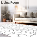 Mosaic White Irregular Cells Rug