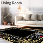 Winter Holly Snowflake Garland Rug