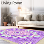 Ornate Purple Mandala Floral Rug