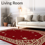 Crimson Starry Night Ornamental Rug
