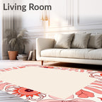 Groovy Coral Floral Swirl Bloom Rug