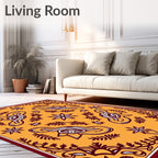 Maroon Floral Swirl Amber Rug