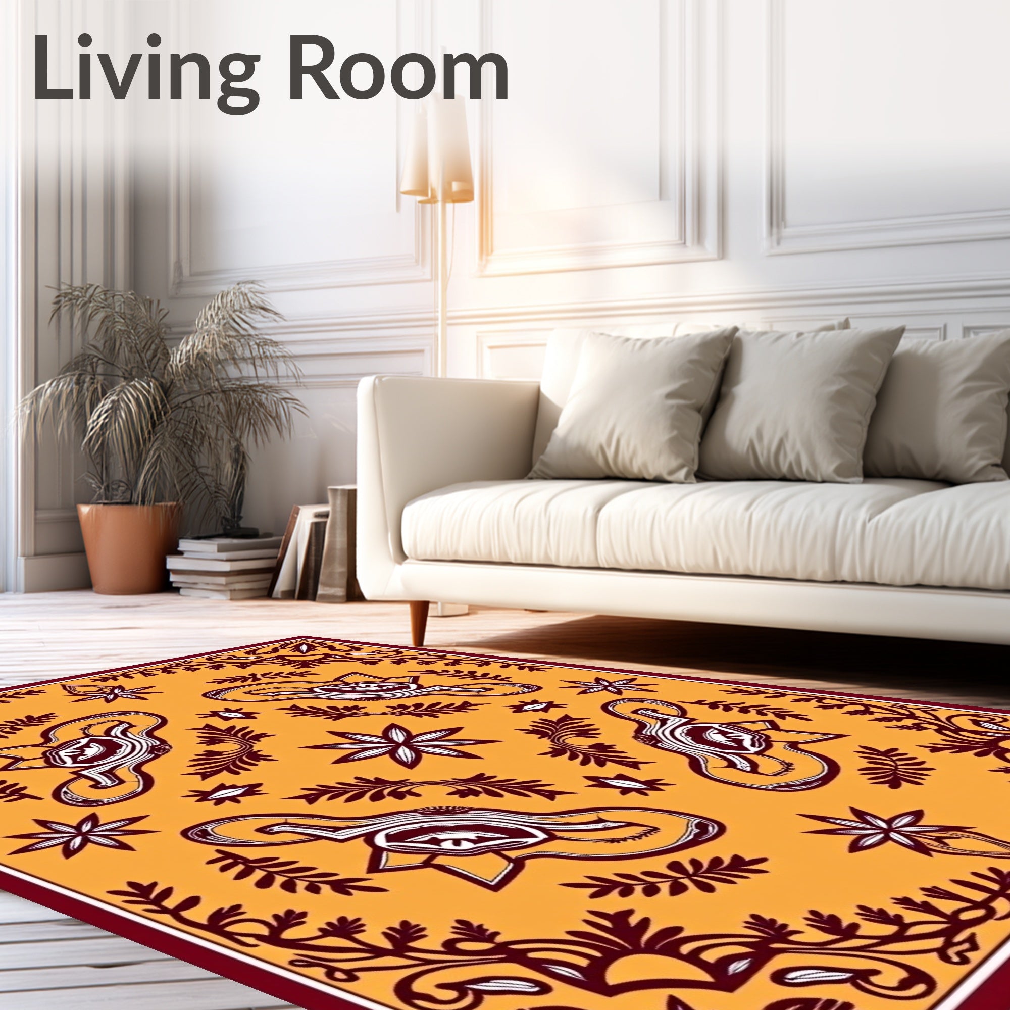 Maroon Floral Swirl Amber Rug