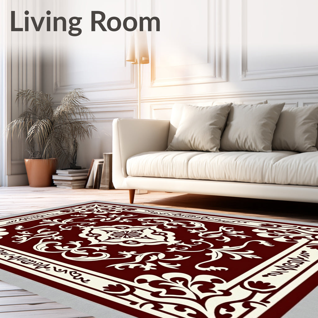 Crimson Classic Floral Medallion Rug