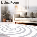 Subtle Gray Spiral Abstract Rug