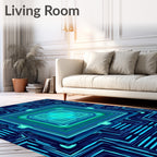 Deep Ocean Geometric Circuit Rug