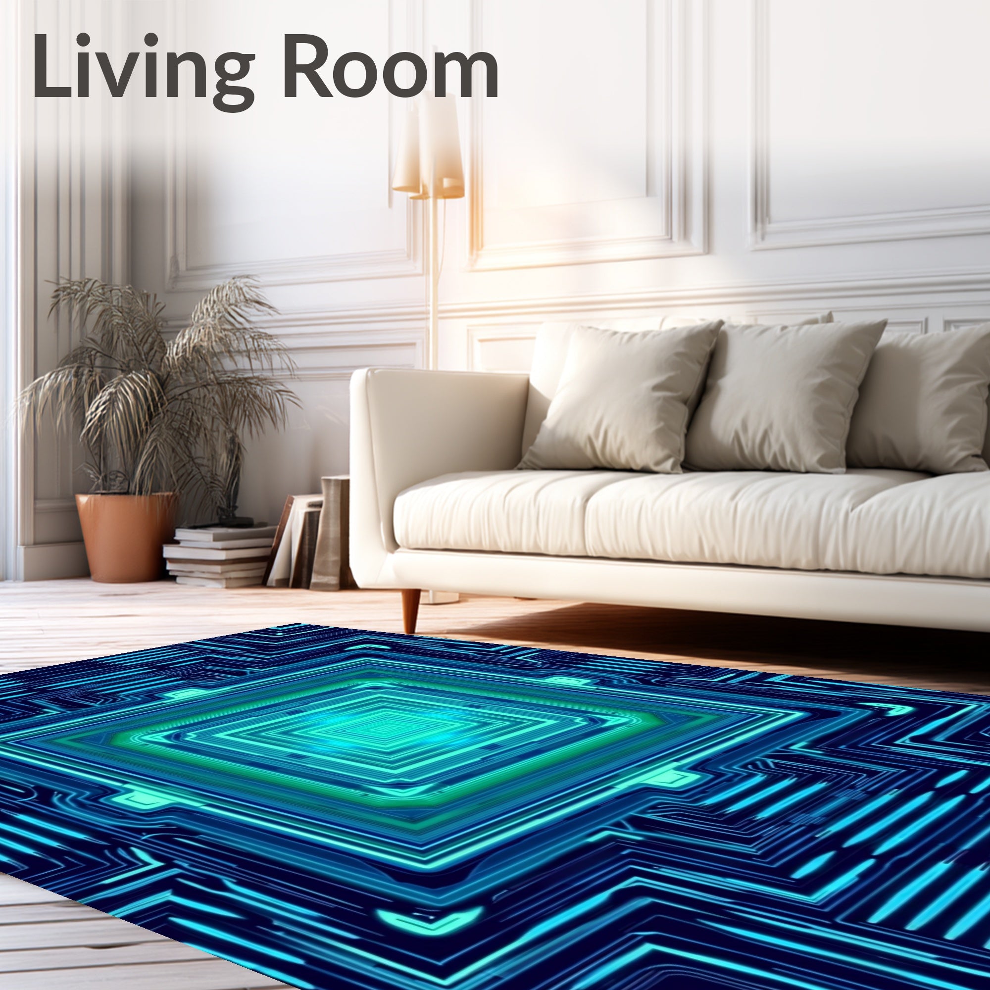 Deep Ocean Geometric Circuit Rug