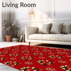 Crimson Floral Medallion Repeat Rug