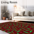 Festive Pine Sprigs Berry Accents Rug