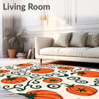 Whimsical Pumpkin Vine Swirls Rug