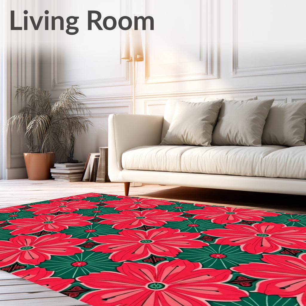 Vibrant Red Floral Radiance Rug