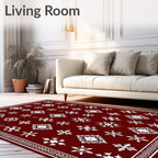 Crimson Snowflake Medallion Rug