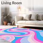 Pastel Swirl Abstract Wave Rug