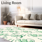 Elegant Emerald Lily Sketch Rug