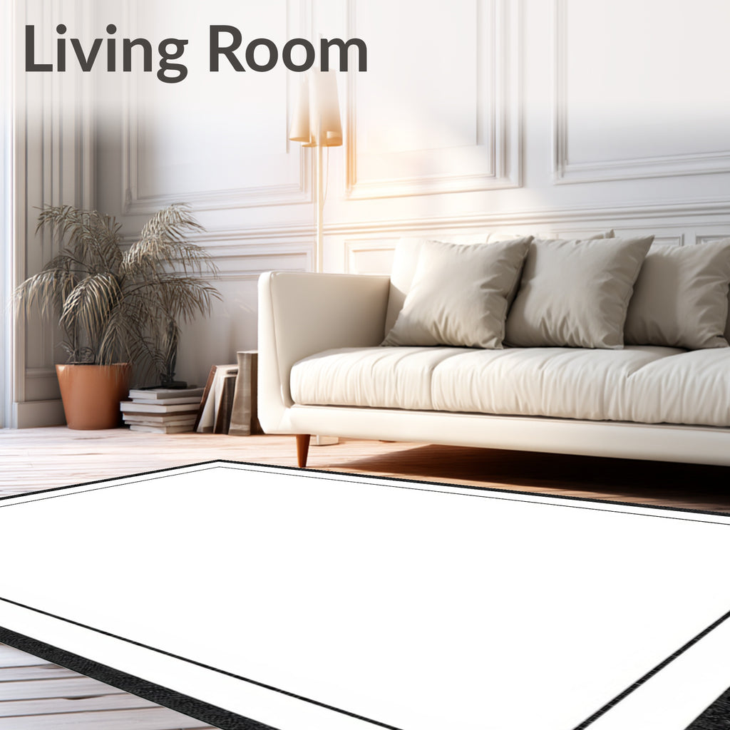 Dark Slate Textured Border Square Rug