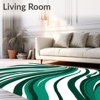 Emerald Green Wavy Abstract Rug