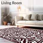 Elegant Crimson Symmetry Mandala Rug