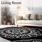 Monochromatic Classic Mandala Floral Rug
