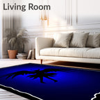 Dark Silhouette Mythical Winged Creature Rug