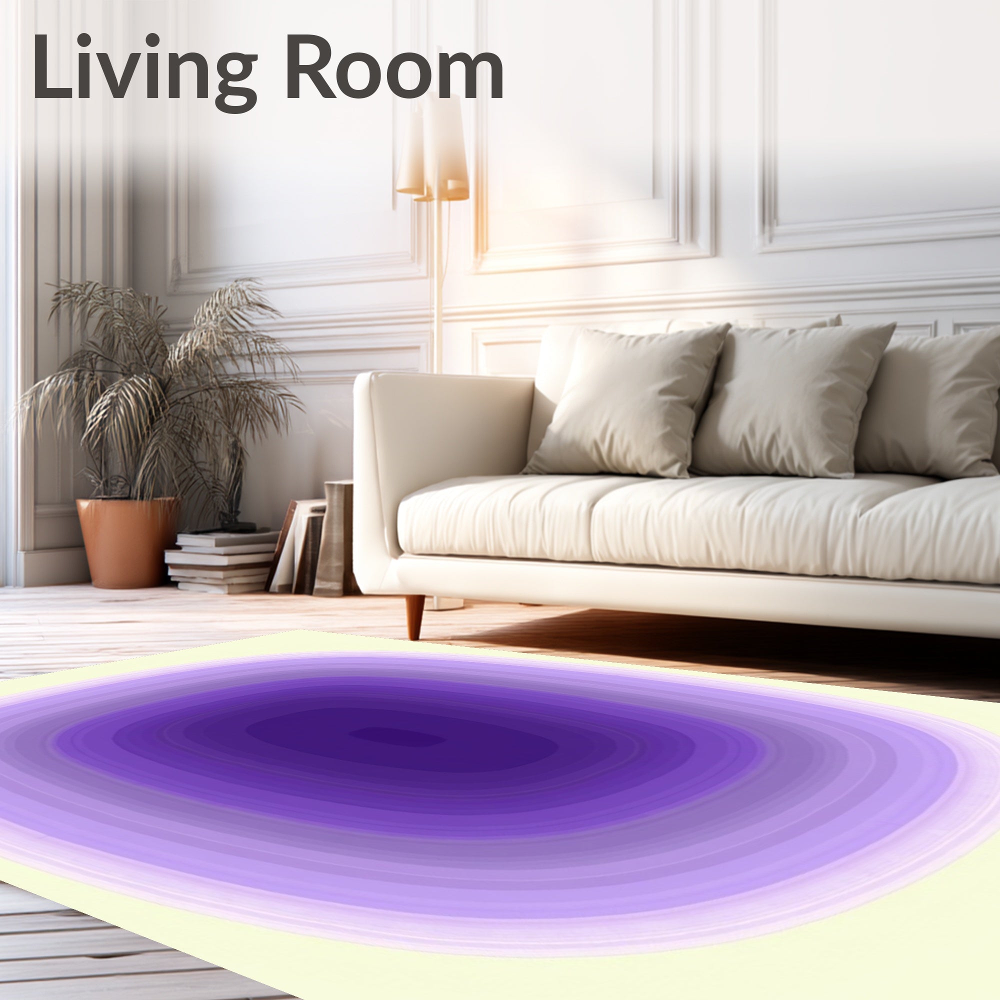 Graded Violet Rounded Square Layers Rug