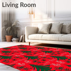 Vintage Red Green Christmas Tree Collage Rug