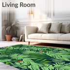 Lush Green Tropical Foliage Rug