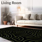 Lime Green Abstract Swirl Lines Rug