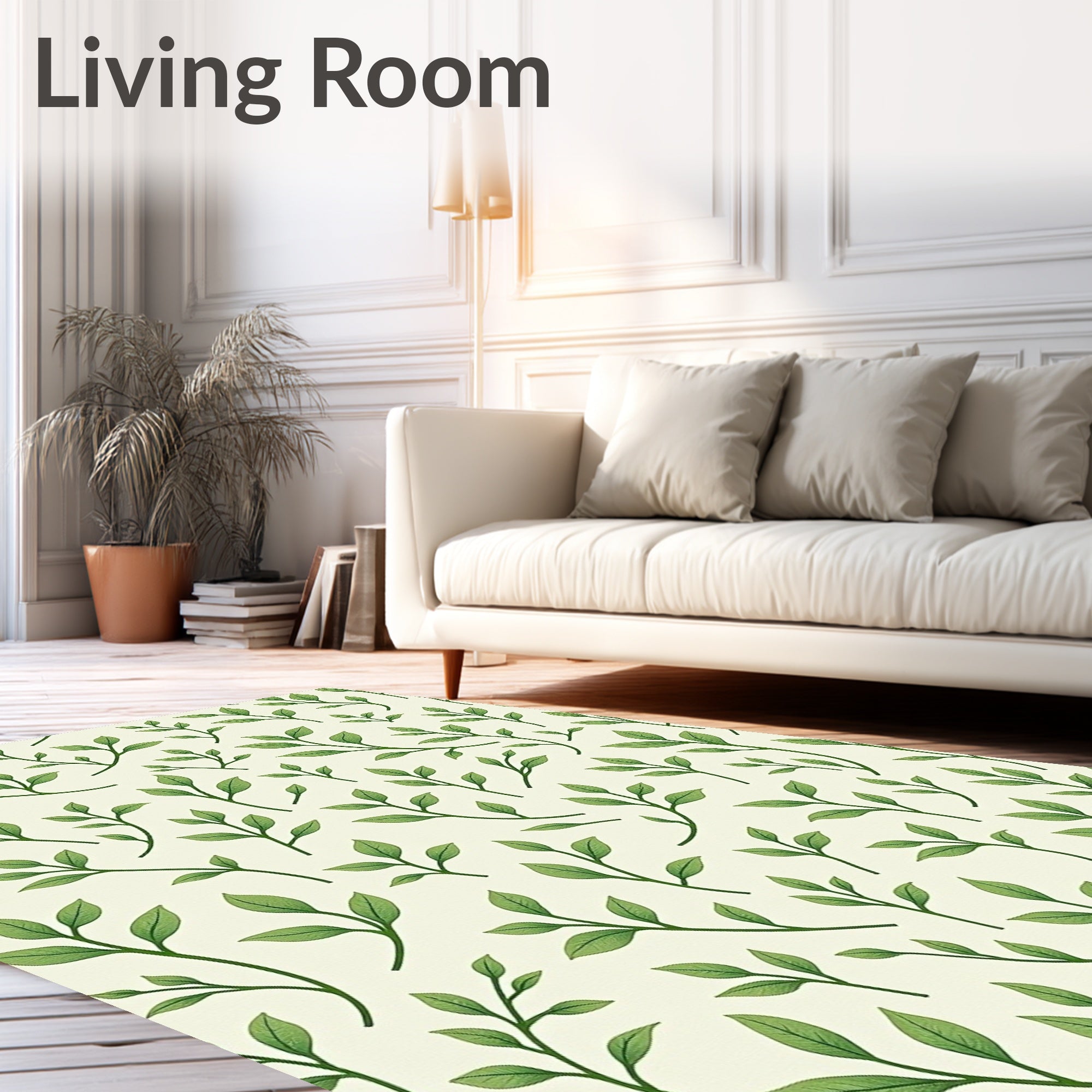 Leafy Green Vine Botanical Rug