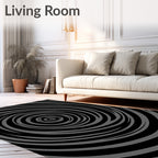 Dark Gray Swirling Vortex Hypnosis Rug