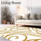 Golden Swirl Organic Abstract Rug