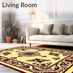 Ornate Floral Medallion Cream Rug
