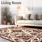 Crimson Floral Medallion Classic Rug