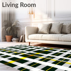 Bold Green Yellow Plaid Checkered Rug